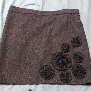 Gray wool skirt.